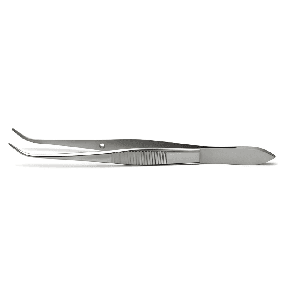 iris forceps 4 inch half curved